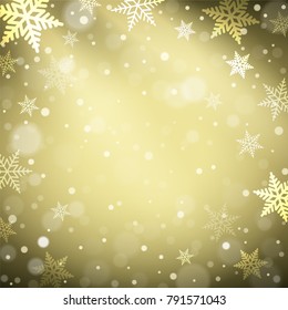Christmas snowflakes on colorful background. Vector illustration