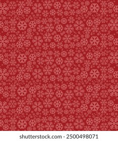 Weihnachten Schneeflocken auf rotem Hintergrund Weihnachten dekorative Schneeflocken. Weihnachtsmauer. Hausdekorationen, Geschenkverpackung, bedruckbare