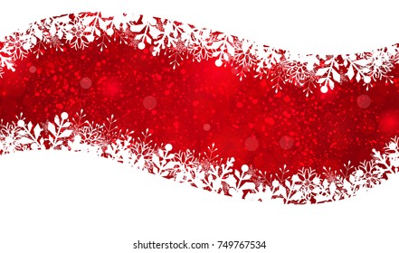 Christmas with snowflakes on a red background.