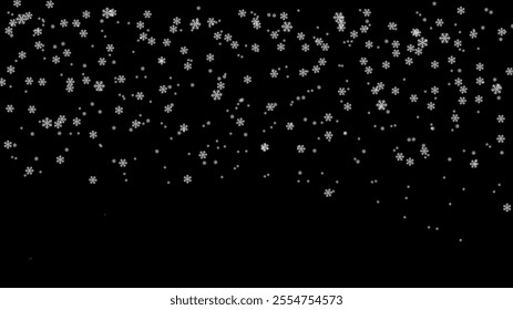 Christmas snowflakes on a transparent background. Snow flakes, snow background. Heavy snowfall, snowflakes in different shapes and forms.