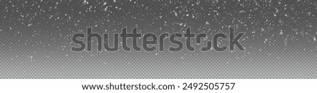 Christmas snowflakes on a transparent background. Snow flakes, snow background. Heavy snowfall, snowflakes in different shapes and forms.