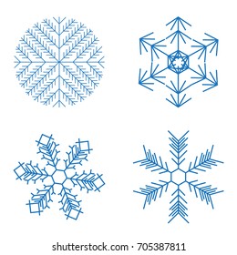 Christmas snowflakes on white background. Vector Illustration. EPS10