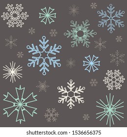 Christmas snowflakes pattern, greeting card.