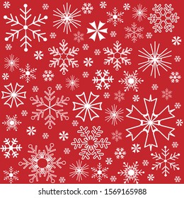 Patrón de copos de nieve navideños, tarjeta de saludo.	