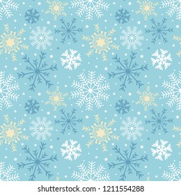 Christmas snowflakes pattern  on pastel blue background
