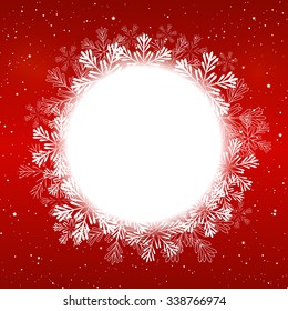 Christmas snowflakes round frame for Your design