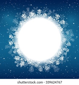 Christmas snowflakes round frame for Your design