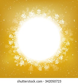 Christmas snowflakes round frame for Your design