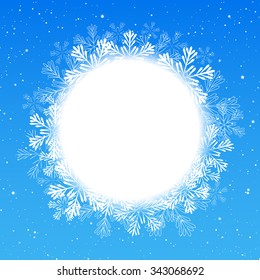 Christmas snowflakes round frame for Your design
