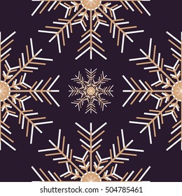 Christmas snowflakes seamless background. 