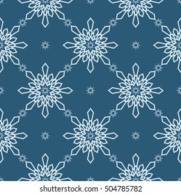 Christmas snowflakes seamless background. 