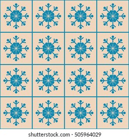 Christmas snowflakes seamless background. 