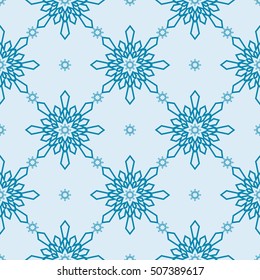 Christmas snowflakes seamless background. 
