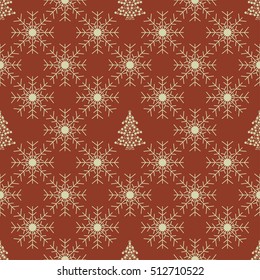 Christmas snowflakes seamless background.