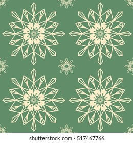 Christmas snowflakes seamless background. 