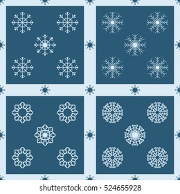 Christmas snowflakes seamless background. 