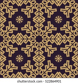 Christmas snowflakes seamless background. New year vector illustration.