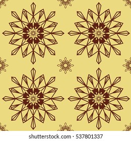 Christmas snowflakes seamless background. New year pattern vector illustration.