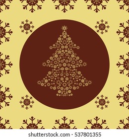 Christmas snowflakes seamless background. New year pattern vector illustration.