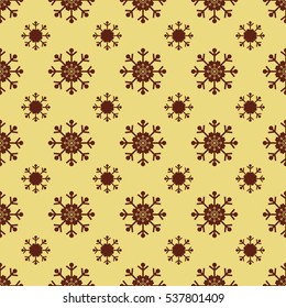 Christmas snowflakes seamless background. New year pattern vector illustration.