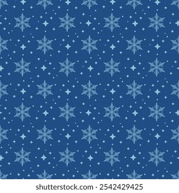 Christmas Snowflakes Seamless Pattern Background. Collection graphic art for your design Merry Christmas and Happy New Year.