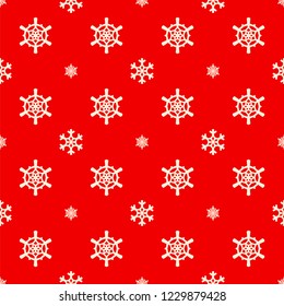 Christmas snowflakes seamless pattern with geometric tiled grid and beautiful snow ornament for winter holidays packaging
