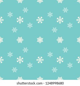 Christmas snowflakes seamless pattern with geometric tiled grid and beautiful snow ornament for winter holidays packaging