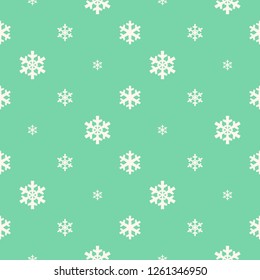 Christmas snowflakes seamless pattern with geometric tiled grid and beautiful snow ornament for winter holidays packaging