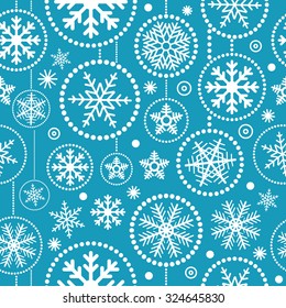 Weihnachtsschneeflocken nahtloses Muster. Frohe Weihnachten und glückliches neues Jahr 
