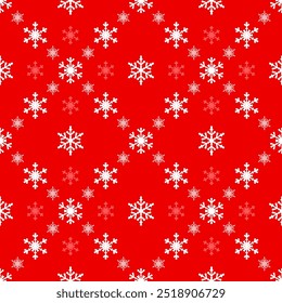 Christmas snowflakes seamless pattern for winter holidays