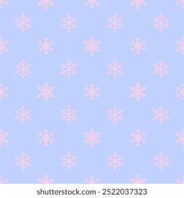 Christmas snowflakes seamless pattern for winter holidays