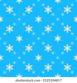 Christmas snowflakes seamless pattern for winter holidays