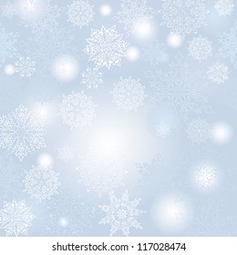 Christmas snowflakes seamless vector background. Happy New Year snow pattern.