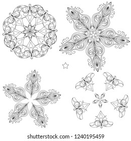 christmas snowflakes set