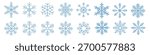 Christmas Snowflakes set, winter snow icon, thin line icon of snowflakes Editable stroke