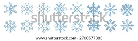 Christmas Snowflakes set, winter snow icon, thin line icon of snowflakes Editable stroke