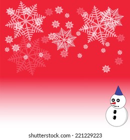 Christmas snowflakes and snowman background