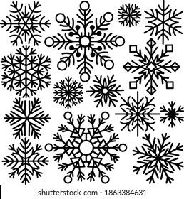 Christmas Snowflakes SVG Silhouette Clipart