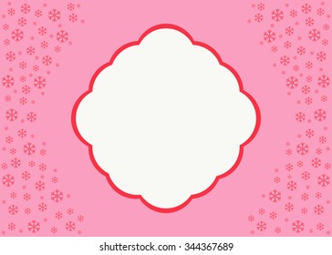 Christmas snowflakes vector background with decorated frame.