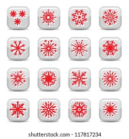 Christmas Snowflakes Vector Icon Set for web and mobile. All elements are grouped.