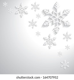 Christmas snowflakes vector paper 3d