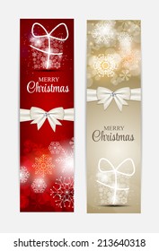 Christmas Snowflakes Website Header and Banner Set Background Vector Illustration EPS10 