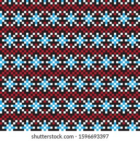 Christmas Snowflakes/Fair Isle Seamless Pattern for website resources, graphics, print designs, fashion textiles, knitwear and etc.