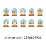 Christmas Snowglobe Design Element Set