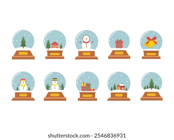 Christmas Snowglobe Design Element Set