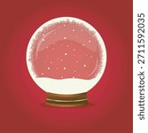 Christmas Snowglobe on red background
