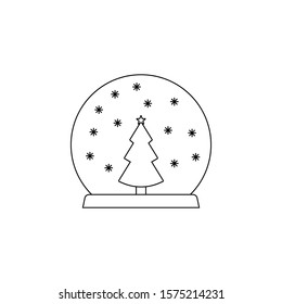 Christmas snowglobe vector icon. Outline flat sign for mobile concept and web design. Christmas snowglobe glyph icon. Symbol, logo illustration. Vector graphics