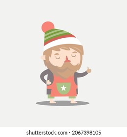 Christmas snowman and background Vector