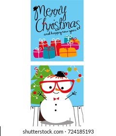 Christmas snowman banner