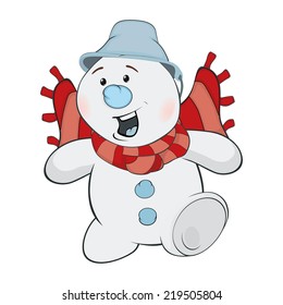 Christmas Snowman. Cartoon 